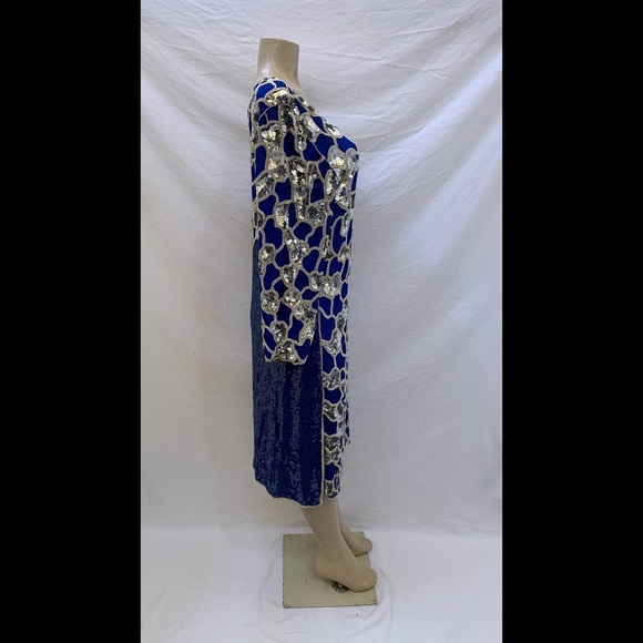 VTG 80s Xoanon Sz M Embellished Knee Length Dress - Picture 4 of 11